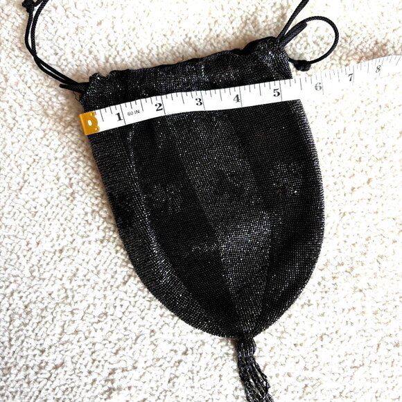 Vintage Black Micro-Beaded Mini Evening Bag Holiday NYE Wedding Purse - Picture 2 of 6